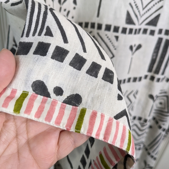 Gudrun Sjödén Tunic Dress Large Block Print Linen Lagenlook Art to Wear Scandi - Picture 7 of 15